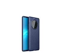 MHHQ Huawei Mate 40 Pro Funda, La Cáscara Protectora Compacta Piel de Litchi Carbono Anti-choques Silicona Muy Suave TPU Case para Huawei Mate 40 Pro -Navy