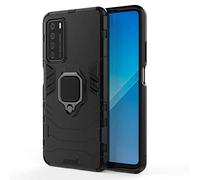 MHHQ para Huawei Honor Play 4 Funda, 2in1 Armadura Combinación A Prueba de Choques Escudo Cáscara Dura PC + TPU con Soporte Magnetic Car Mount Case Cover para Huawei Honor Play 4 -All Black