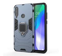 MHHQ para Huawei Y6P Funda, 2in1 Armadura Combinación A Prueba de Choques Escudo Cáscara Dura PC + TPU con Soporte Magnetic Car Mount Case Cover para Huawei Y6P -Black Plus Gray