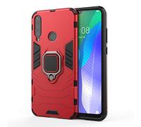 MHHQ para Huawei Y6P Funda, 2in1 Armadura Combinación A Prueba de Choques Escudo Cáscara Dura PC + TPU con Soporte Magnetic Car Mount Case Cover para Huawei Y6P -Red
