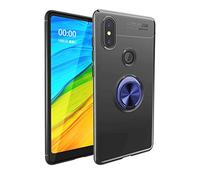 MHHQ Xiaomi Mix 2S Funda, Ultra Slim TPU 360 Degree Ring Kickstand Soporte Giratorio Magnetic Car Mount Multifunción Protectora Delgada Caso Case para Xiaomi Mix 2S -Negro + Azul