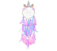 MHJY Atrapasueños de unicornio para niñas, accesorios de dormitorio de niños, hechos a mano, coloridas flores, decoración para colgar en la pared, regalo de cumpleaños
