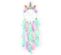 MHJY Atrapasueños de unicornio para niñas, atrapasueños grande, accesorios de dormitorio para niños, hecho a mano, flores coloridas para colgar en la pared, decoración de guardería, bendición, regalo