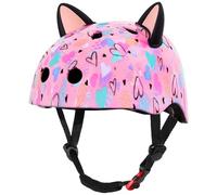 MHJY Casco Bicicleta Niño 8-14 Años,Casco Bici Niña Ajustable con Orejas de Gato DIY para Skateboard,Patinete,Ciclismo,Patinaje,Protección Multicapa,Ligero y Transpirable