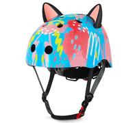 MHJY Casco Bicicleta Niño 8-14 Años,Casco Bici Niña Ajustable con Orejas de Gato DIY para Skateboard,Patinete,Ciclismo,Patinaje,Protección Multicapa,Ligero y Transpirable