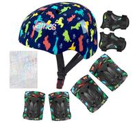 MHJY Casco Bicicleta Niño con Pegatinas DIY para Niñas Casco de Bici Edad 3-8 Años Rodilleras y Coderas de Unicornio Equipo de Protección Ajustable para Ciclismo, Skate, Patinete, Patines