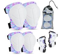 MHJY Protecciones Patines Niña 7 Piezas Rodilleras y Coderas Niño Unicornio con Hebilla Ajustable en Patinaje Línea, Skate, Scooter, Skateboard, Bicicleta 3-8 Años