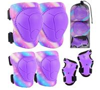 MHJY Protecciones Patines Niña 7 Piezas Rodilleras y Coderas Niño Unicornio con Hebilla Ajustable en Patinaje Línea, Skate, Scooter, Skateboard, Bicicleta 3-8 Años
