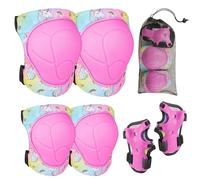 MHJY Protecciones Patines Niña Rodilleras y Coderas Niño 7 Piezas Hebilla Ajustable en Patinaje Línea, Skate, Scooter, Skateboard, Bicicleta 3-8 Años