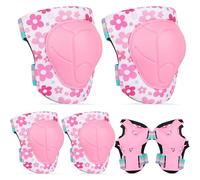MHJY Protecciones Patines Niña Rodilleras y Coderas Niño 7 Piezas Hebilla Ajustable en Patinaje Línea, Skate, Scooter, Skateboard, Bicicleta 3-8 Años
