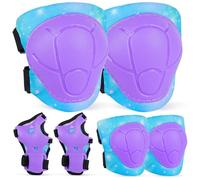 MHJY Protecciones Patines Niña Rodilleras y Coderas Niño 7 Piezas Hebilla Ajustable en Patinaje Línea, Skate, Scooter, Skateboard, Bicicleta 3-8 Años