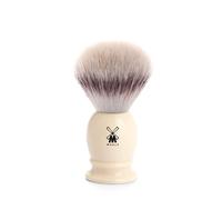 MHLE Classic Small Faux Ivory Silvertip Fiber Fiber Shaving Pincel - Cepillo de afeitado de lujo sinttico para hombres ricos en espuma