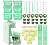 Mhoel Juego de 6 regalos de propuesta de dama de honor de 48 piezas, Verde