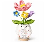 MHSMHL Regalos para suegra, regalo para mamá, regalo para madrastra - Thank You for Loving Me As Your Own Crochet Flower - Suegra, regalos para madrastra, regalo hecho a mano para la madre de la novia