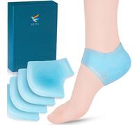 MHSY Protector de Talon Silicona, 4 PCS Gel Calcetin Talonera para Aliviar el Dolor de Talón, Fascitis Plantar, Tendinitis de Aquiles, Talones Agrietados, Talones Doloridos, para Mujeres y Hombres