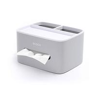 MHTECH Caja de pañuelos, Soporte para Control Remoto, Soporte para pañuelos, Caja de Almacenamiento, Soporte para bolígrafos, Caja de pañuelos cosméticos (Gris)