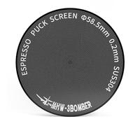 MHW-3BOMBER Pantalla de disco espresso de 58,5 mm, filtro de café reutilizable con revestimiento de titanio ultrafino de 0,2 mm, compatible con cestas de portafiltro de 58 mm, accesorio de metal