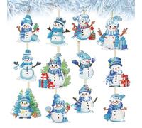 MHwan 12 Piezas Doble Cara Pintura de Diamantes Colgante 5D Navidad, Brillante y Exquisito, se Puede Colgar en árboles de Navidad, Cajas de Regalo y Tarjetas de felicitación, Llaves, Mochila