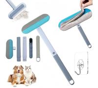 MHwan 3 en 1 Quita Pelos Mascota, Potente Cepillo Bidireccional, Mango de Extensión Ajustable, sin Necesidad de Agacharse para Limpiar, Recolección Automática de Pelos, Lavable y Reutilizable