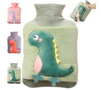 MHwan Bolsa Agua Caliente, 2L Grande Bolsa de Agua Caliente de Felpa Gruesa de Gran Capacidad, Bolsas Agua Caliente 100% a Prueba de Explosiones y Fugas, Lindo Bolsas de Agua Caliente de Dinosaurio