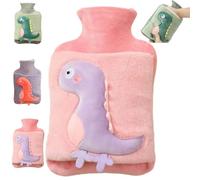 MHwan Bolsa Agua Caliente, 2L Grande Bolsa de Agua Caliente de Felpa Gruesa de Gran Capacidad, Bolsas Agua Caliente 100% a Prueba de Explosiones y Fugas, Lindo Bolsas de Agua Caliente de Dinosaurio
