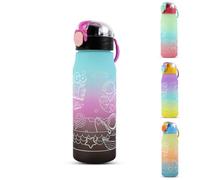 MHwan Botella Agua Niños, Gran Capacidad de 600 ml, Resistente e Irrompible, a Prueba De Fugas, Sin BPA, Astronauta divertido Botellas de Agua para Niñas y Niños, Ideal para Colegio e Viajes