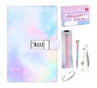 MHwan Diario Secreto Niña, Set de Regalos para Niñas de 7, 8, 9, 10, 11, 12, 13 y 14 Años, Ideal para Navidad, Cumpleaños y Vuelta al Cole, Diario con Candado