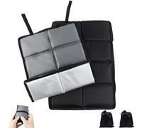 MHwan Esterilla Plegable, 2 Piezas de Cojines De Asiento Impermeables y a Prueba de Humedad, Cojines de Asiento Cálidos, Suaves y Cómodos, Lavables a Máquina (Negro, Plateado)
