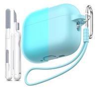 MHYALUDO Compatible con Funda AirPods Pro 3ra Generación,Cubierta de Silicona Suave Anti-Caídas Absorción de Impactos Protectora Funda para AirPods Pro 3 Case,Cordón y Kit de Limpieza,Brillo Nocturno