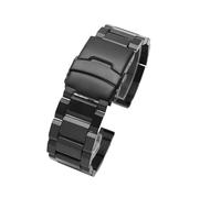 MHYATIO Accesorios de correa de acero inoxidable sólido compatibles con Armani Jeep Fossil Tissot Casio PRG-600 650 Swordfish 316 Correa de reloj de acero metálico de 20 mm(B-black,22mm)