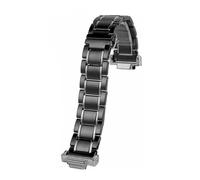 MHYATIO Compatible con Casio G-Shock GM110 GA110GB GD100 120 GA2100 Correa de reloj pequeña de acero con forma de cañón Correa de reloj de cerámica modificada en oro negro for hombres de 16 mm(Black-s