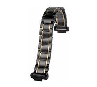 MHYATIO Compatible con Casio G-Shock GM110 GA110GB GD100 120 GA2100 Correa de reloj pequeña de acero con forma de cañón Correa de reloj de cerámica modificada en oro negro for hombres de 16 mm(Black-s