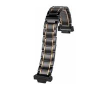 MHYATIO Compatible con Casio G-Shock GM110 GA110GB GD100 120 GA2100 Correa de reloj pequeña de acero con forma de cañón Correa de reloj de cerámica modificada en oro negro for hombres de 16 mm(Black r