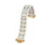 MHYATIO Compatible con Casio G-Shock GM110 GA110GB GD100 120 GA2100 Correa de reloj pequeña de acero con forma de cañón Correa de reloj de cerámica modificada en oro negro for hombres de 16 mm(White-g