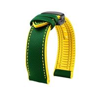 MHYATIO Compatible con Citizen Blue Angel Segunda Generación Sky Eagle Correa for Hombres AT8020 JY8078 8085 Correa de Reloj de Goma de Nailon de Fibra de Carbono de 22 mm(A-green-black,23mm)