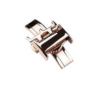 MHYATIO Compatible con correa de reloj de cuero Longines L2 L3 L4 Cierre plegable de metal 14 mm 16 mm 18 mm Accesorios de reloj con hebilla de mariposa de acero inoxidable(Rose Gold,16mm)