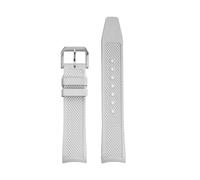 MHYATIO Compatible con IWC Portugal Timing IW371607 IW371620 Arc Sport Fluororubber correa de reloj 20mm pulsera de hombre correa de reloj VITON de goma(White-silver)