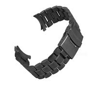 MHYATIO Correa curva de acero inoxidable de 20 mm, 22 mm y 24 mm compatible con pulsera de metal Casio EFR-526/303/304/530/556/552 for hombre BEM-506/501(A black,22mm)