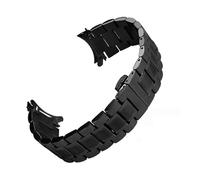 MHYATIO Correa curva de acero inoxidable de 20 mm, 22 mm y 24 mm compatible con pulsera de metal Casio EFR-526/303/304/530/556/552 for hombre BEM-506/501(C black,24mm)