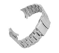 MHYATIO Correa curva de acero inoxidable de 20 mm, 22 mm y 24 mm compatible con pulsera de metal Casio EFR-526/303/304/530/556/552 for hombre BEM-506/501(A silver,24mm)