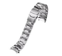 MHYATIO Correa de acero inoxidable compatible con Seiko No. 5 SKX007/009 SRP599 SSK003 Correa de reloj de acero inoxidable de metal curvado 20 mm 22 mm Pulsera for hombre(Silver -A,20mm-width)