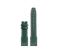 MHYATIO Correa de cuero portuguesa de 20 21 mm compatible con Iwc Pilot Little Prince Watch Iw327004/Iw377714 Mark16/17/18 Pulsera de cuero con correa for hombre(Green white no clasp,21mm)