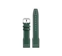 MHYATIO Correa de cuero portuguesa de 20 21 mm compatible con Iwc Pilot Little Prince Watch Iw327004/Iw377714 Mark16/17/18 Pulsera de cuero con correa for hombre(A Green white silver,20mm)