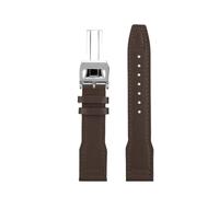 MHYATIO Correa de piel de vaca de 20 a 21 mm compatible con el reloj Iwc Pilot Little Prince Portugal IW327004/IW377714 Mark 18 Correa de reloj Pulsera de cuero de vaca for hombre(A-brown-silver,20mm)