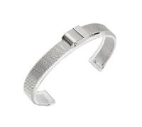 MHYATIO Correa de reloj de acero inoxidable for mujer, pulsera de malla de oro rosa, 6mm, 8mm, 10mm, 12mm, 14mm y 16mm(A silver,6mm)