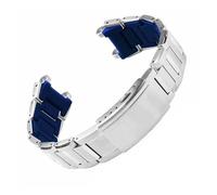 MHYATIO Correa de reloj de acero inoxidable sólida compatible con Casio G-SHOCK MTG-B1000 Correa de reloj Accesorios de acero de precisión modificados Correa de pulsera de resina(Silver-blue,MTG-B2000
