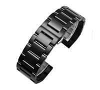 MHYATIO Correa de reloj universal de acero inoxidable sólido compatible con cadena de reloj Tissot Hamilton Casio Citizen 20 mm 22 mm 24 mm Correa de hebilla de seguridad de metal(B black,20mm)