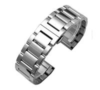 MHYATIO Correa de reloj universal de acero inoxidable sólido compatible con cadena de reloj Tissot Hamilton Casio Citizen 20 mm 22 mm 24 mm Correa de hebilla de seguridad de metal(B silver,20mm)