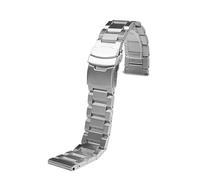 MHYATIO Correa de reloj universal de acero inoxidable sólido compatible con cadena de reloj Tissot Hamilton Casio Citizen 20 mm 22 mm 24 mm Correa de hebilla de seguridad de metal(A Silver,24mm)