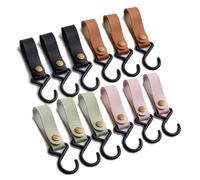 MHYMX 12 ganchos para barra de ropa, ganchos en S para colgar, de piel, para camping, 16 x 2 cm, de plástico, para armario, abrigo, cocina, baño